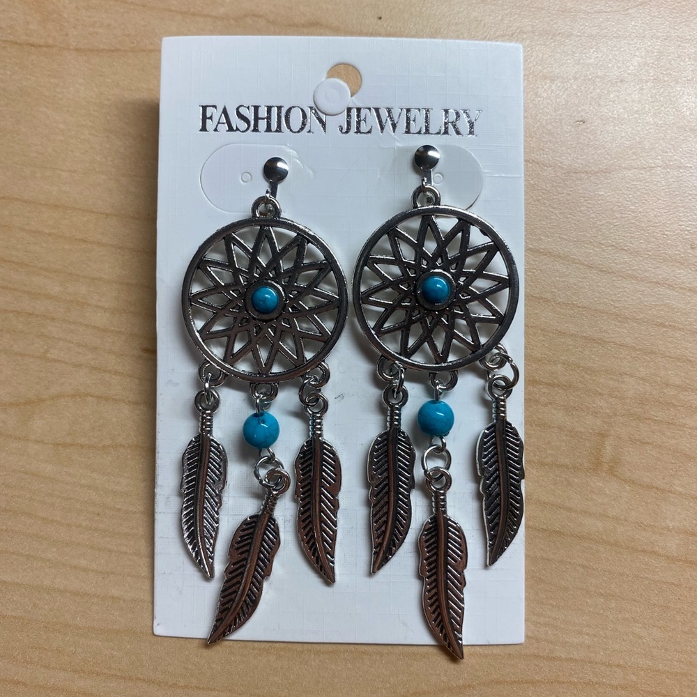 Clip on dream catcher earrings